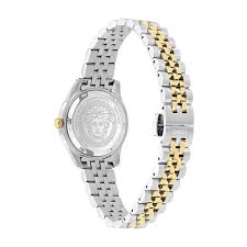 Women's Versace Greca Dome Quartz Silver Dial Two-Tone Stainless Steel Watch 30mm - VE9CA0224