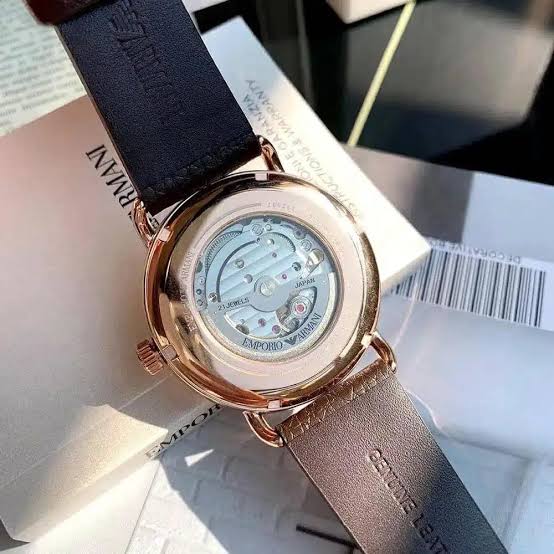 Men's Emporio Armani Aviator Automatic White Skeleton Dial Watch - AR60027