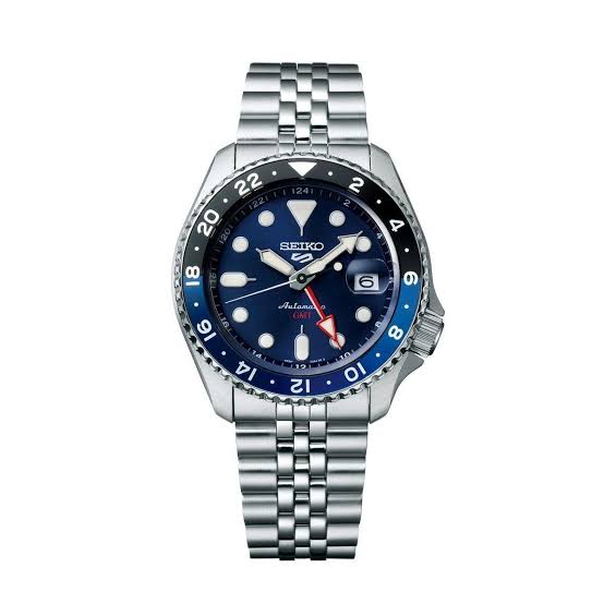 Men's Seiko 5 Sports SKX GMT "Blueberry" Automatic Blue Dial Bracelet Watch 42.5mm - SBSC003
