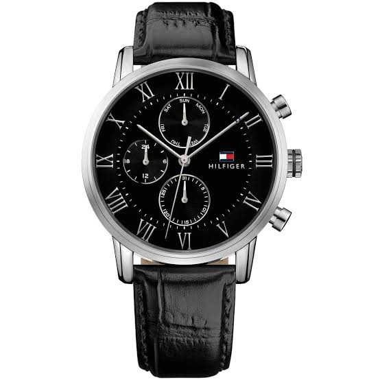 Men's Tommy Hilfiger Kane Black Leather 44mm Watch - 1791401
