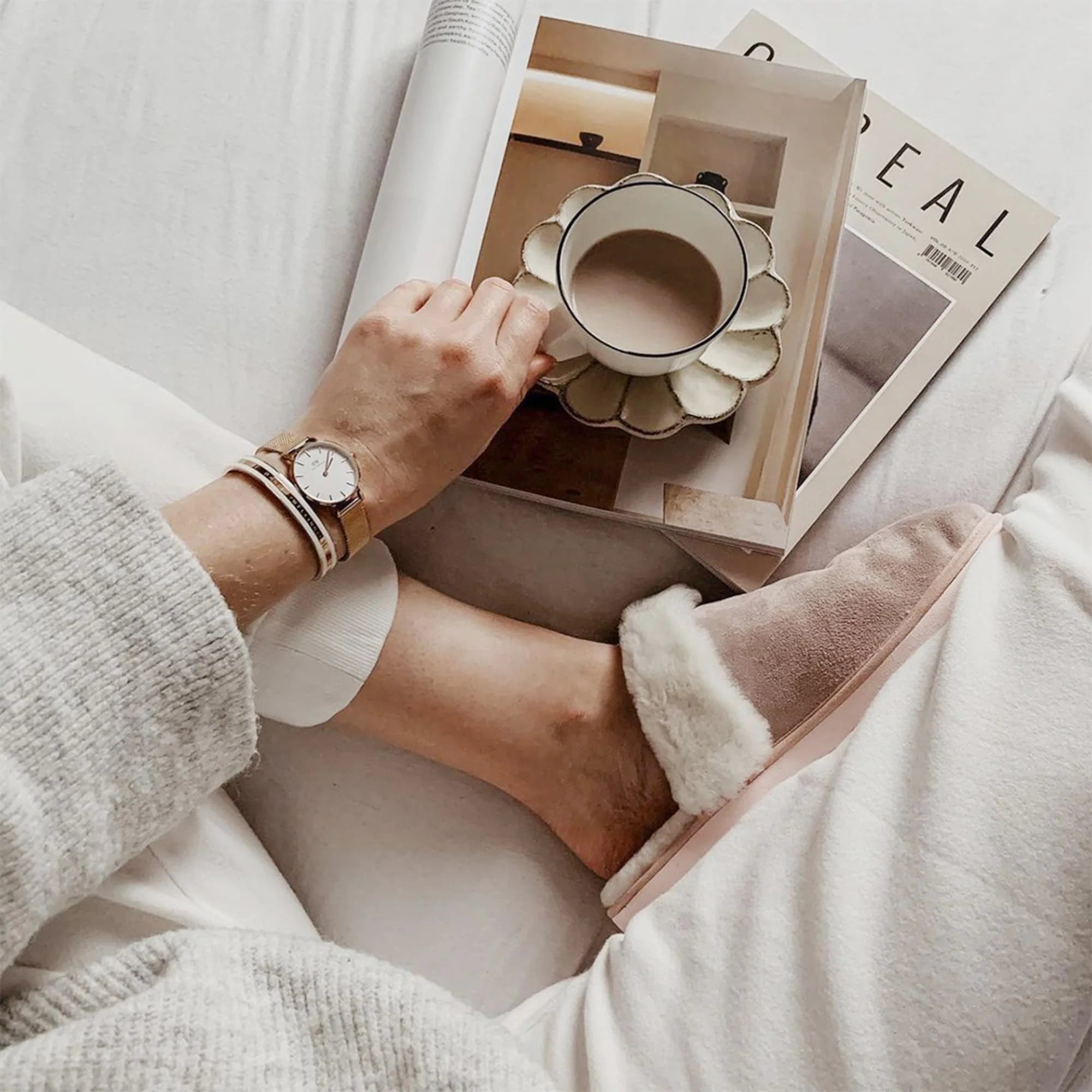 Emalie Bracelet Rose Gold / Satin White - DW00400007