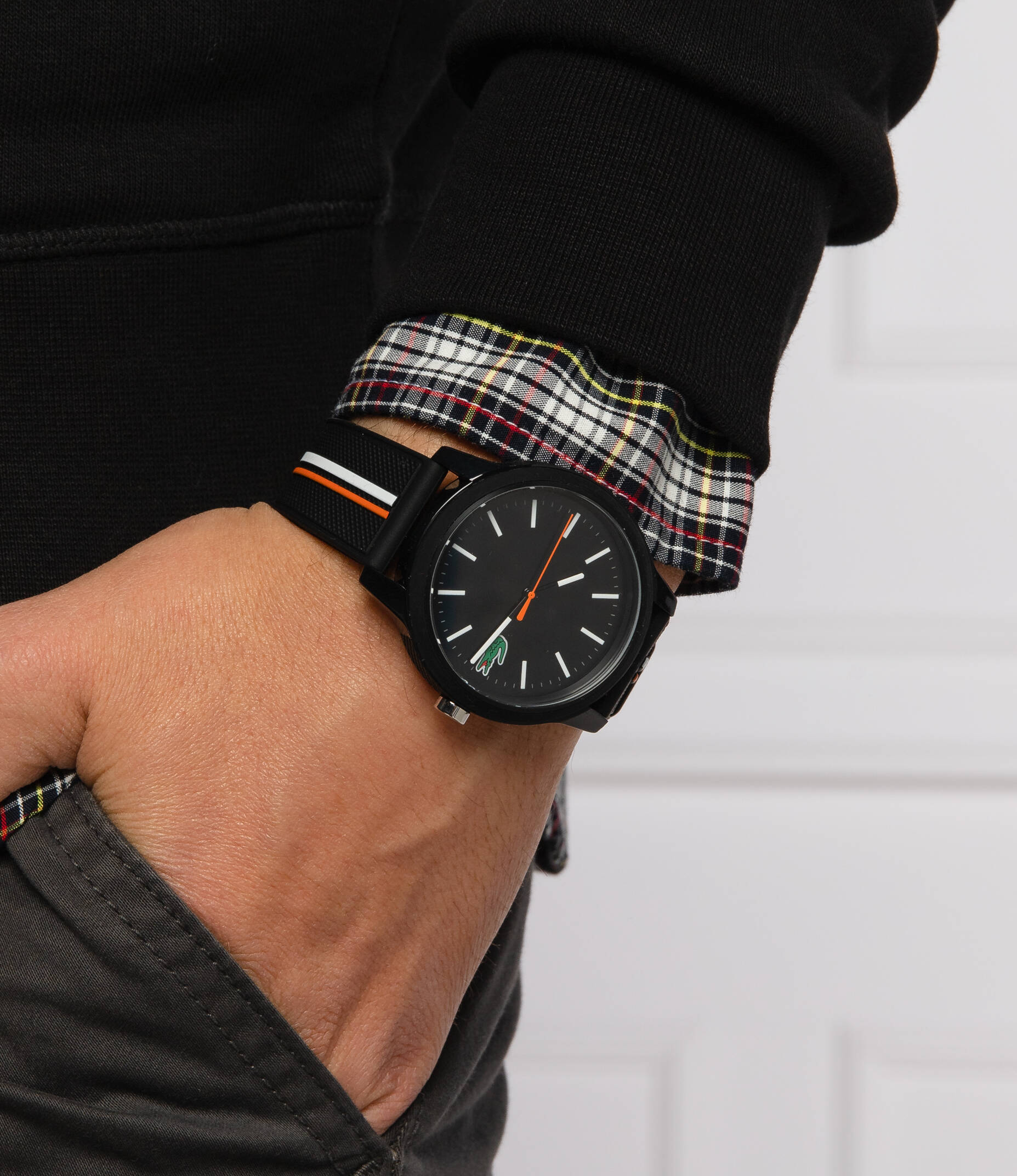 Men's Lacoste 12.12 Black Silicone Watch - 2011071