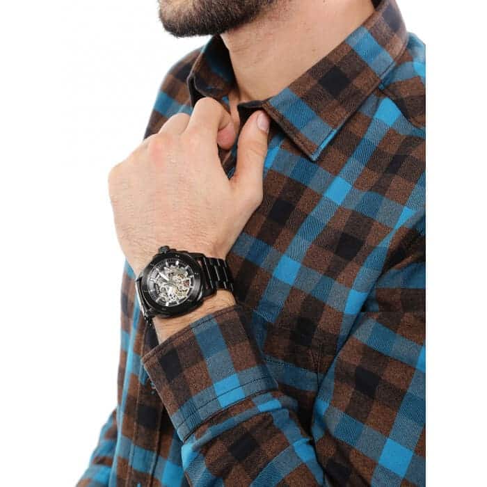 Men's Fossil Modern Machine Automatic Black Steel Watch - ME3080