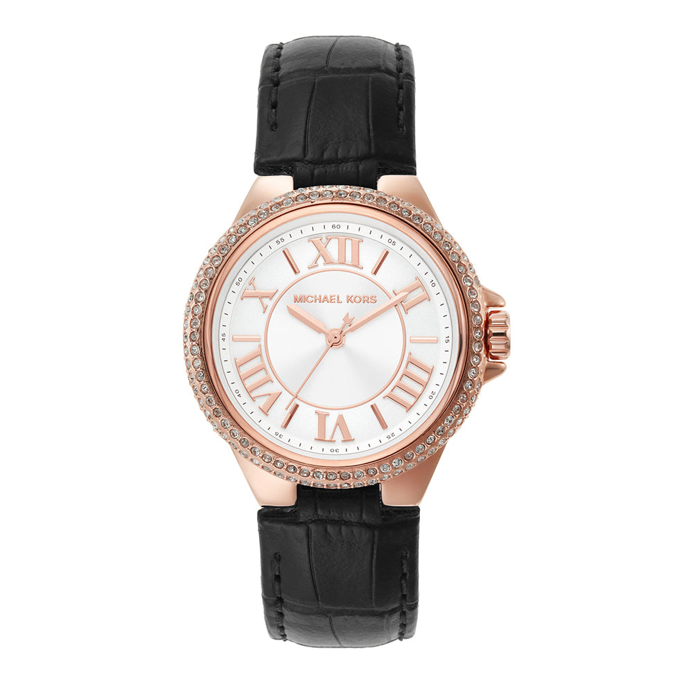 Michael Kors Leather Camille Analog White Dial Women Watch-Mk2962