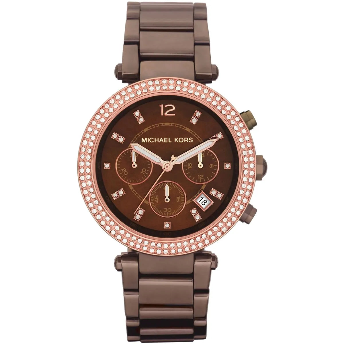 Michael Kors Parker Chronograph Chocolate Dial Ladies Watch