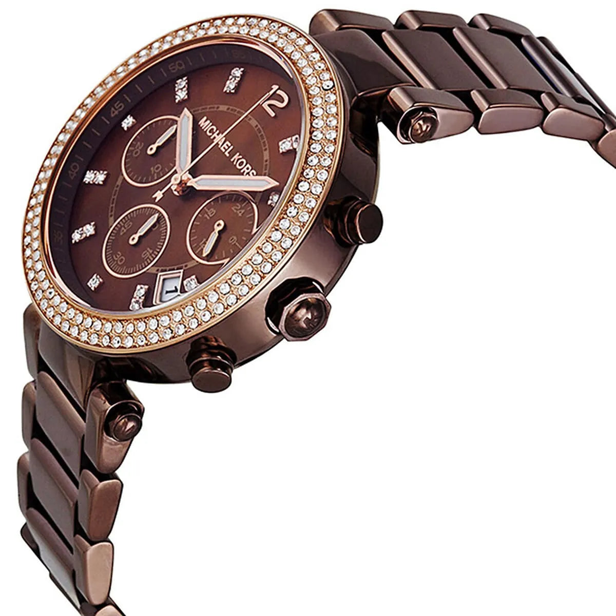 Michael Kors Parker Chronograph Chocolate Dial Ladies Watch