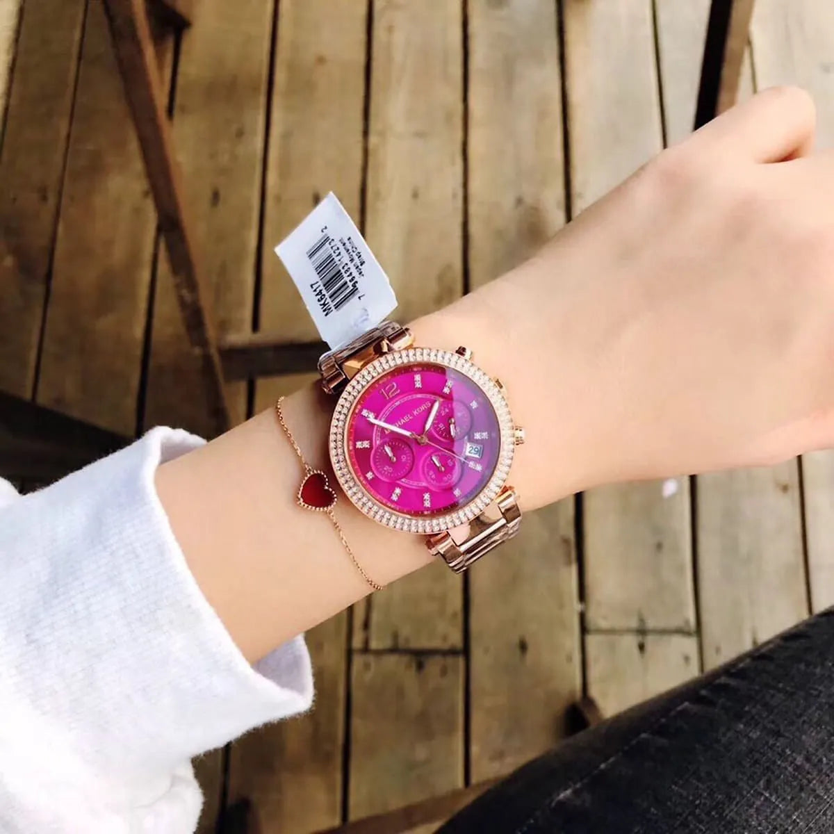 Women's Michael Kors Parker Rose Gold Chrono Watch MK6417