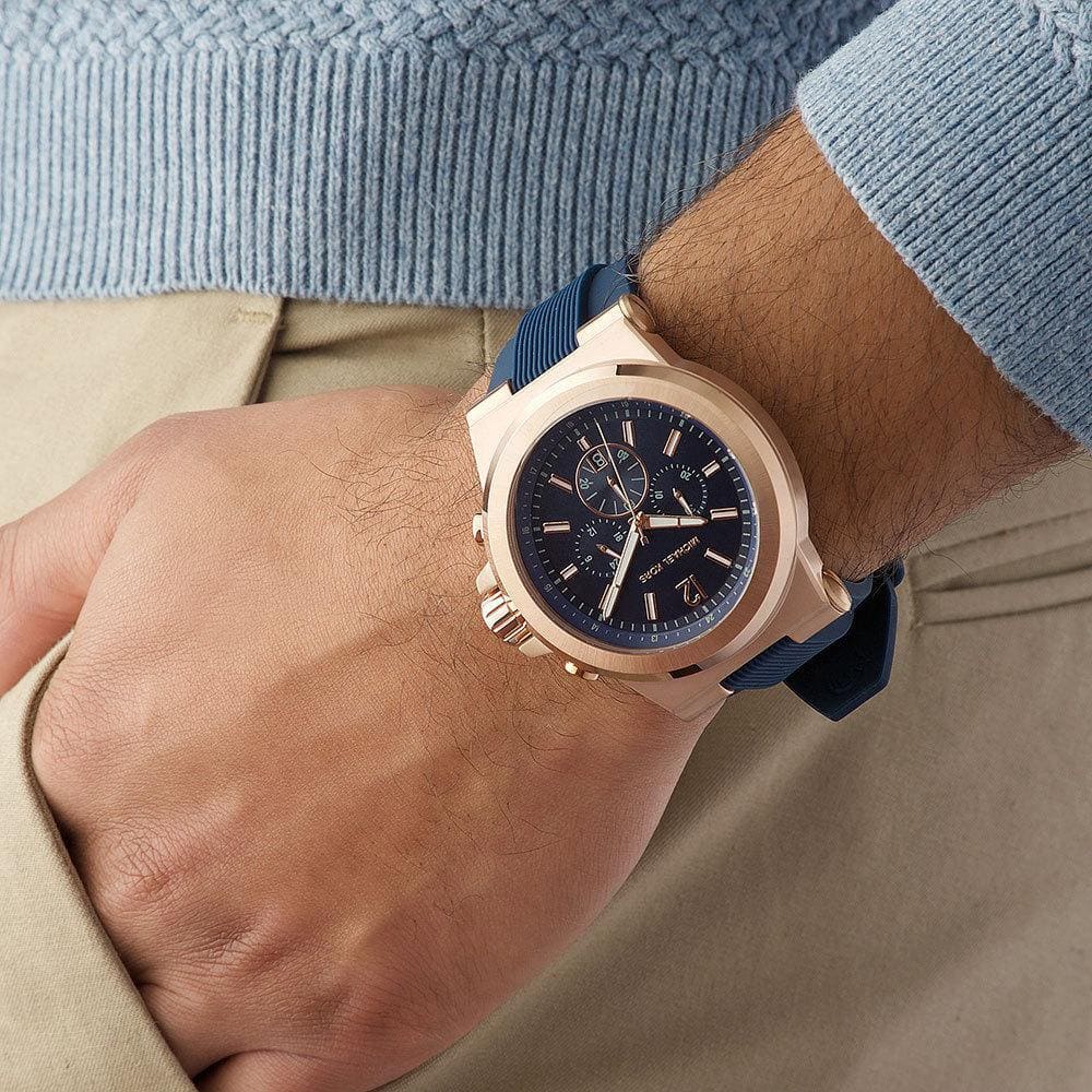 Men's Michael Kors Blue Rubber Strap Watch - MK8295