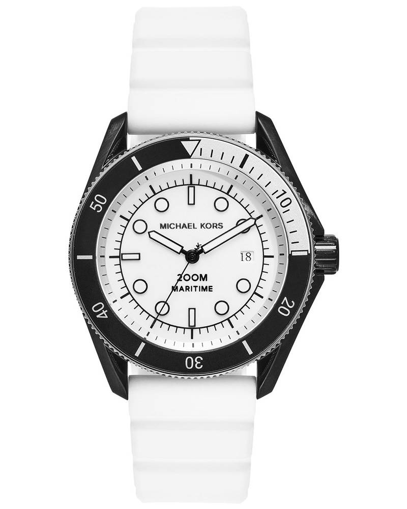 Men's Michael Kors Maritime Silicone Watch in WHITE - MK9159