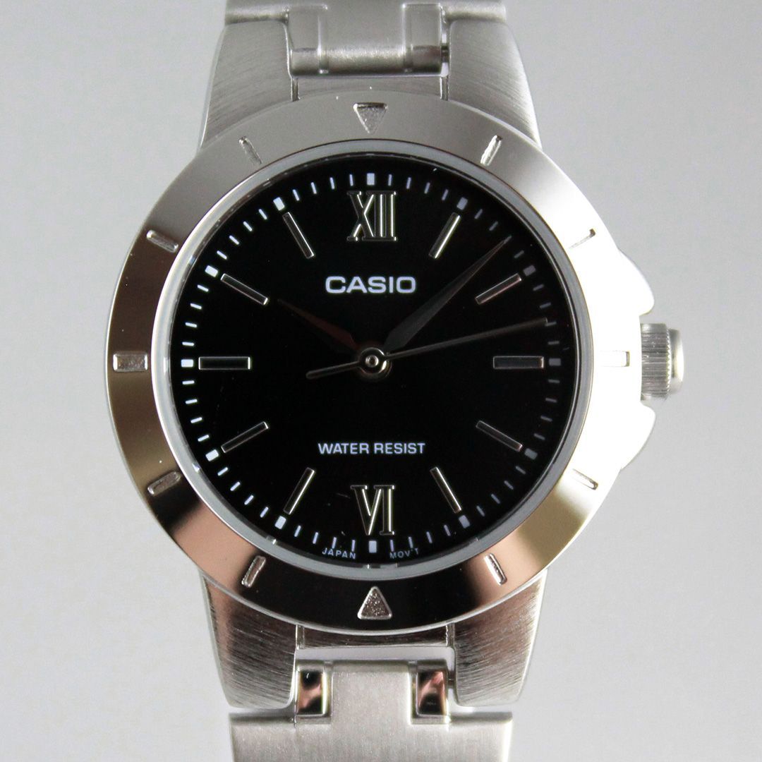 Women's Casio Dress Analogue Stainless Steel Bracelet Black Dial 25mm - LTP-1177D-1AJF