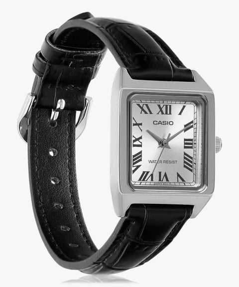 Women's Casio Black Leather Watch - LTP-V007L-7B1UDF