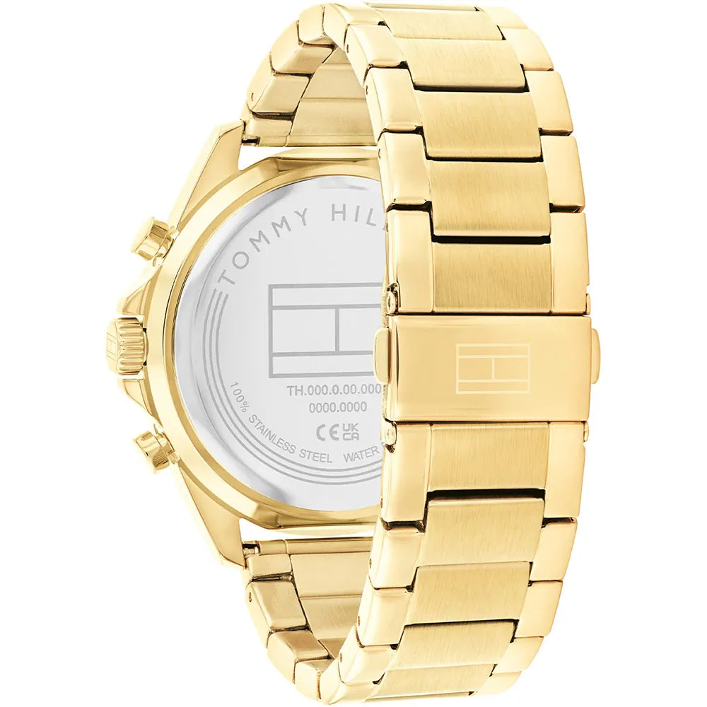 Tommy Hilfiger Gold Steel Black Dial Multi-function Men's Watch - 1710658