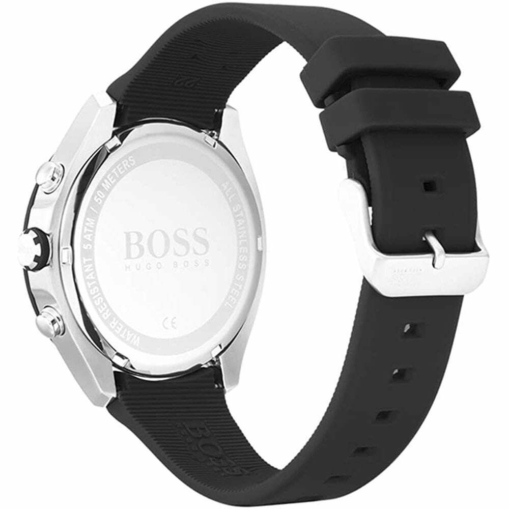 Men's Boss Velocity Black Silicone Watch HB 1513716