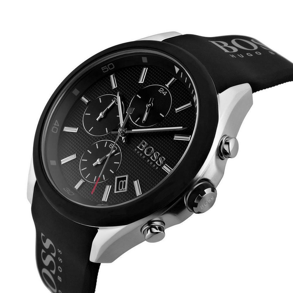 Men's Boss Velocity Black Silicone Watch HB 1513716