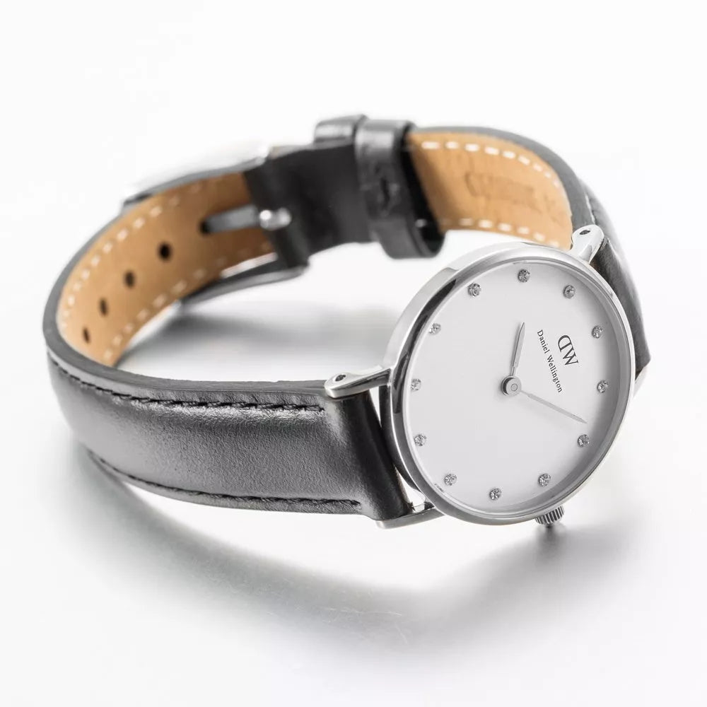 Women's Daniel Wellington Classy Sheffield Steel Black Leather Band Watch -  0921DW