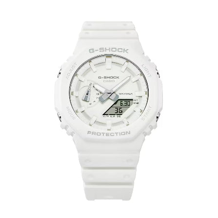Men's Casio G-Shock Carbon Core Guard All-White Resin 45mm - GA-2100-7A7JF