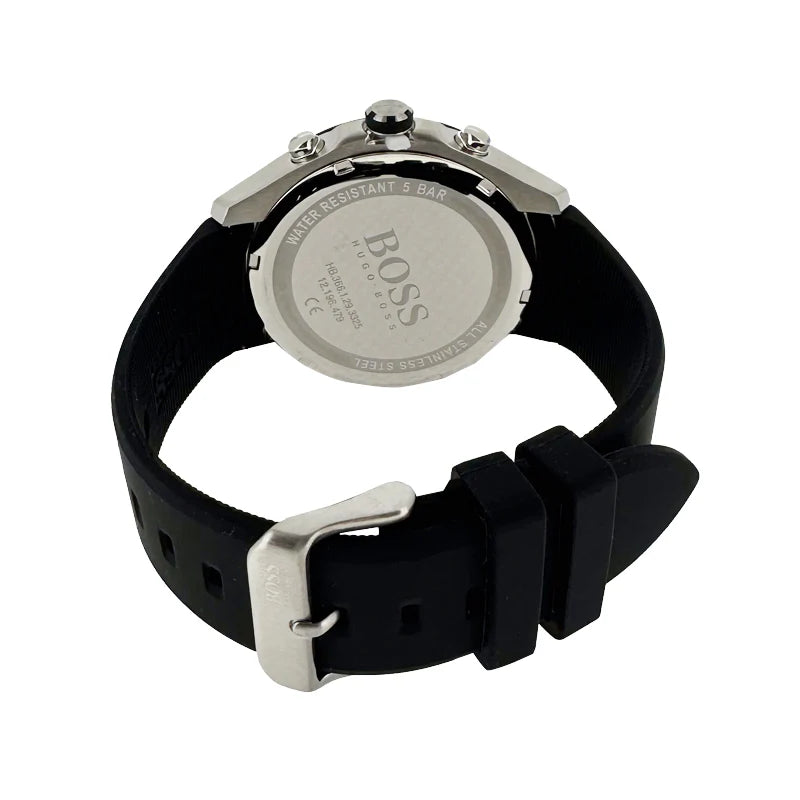 Men's Boss Velocity Black Silicone Watch HB 1513716