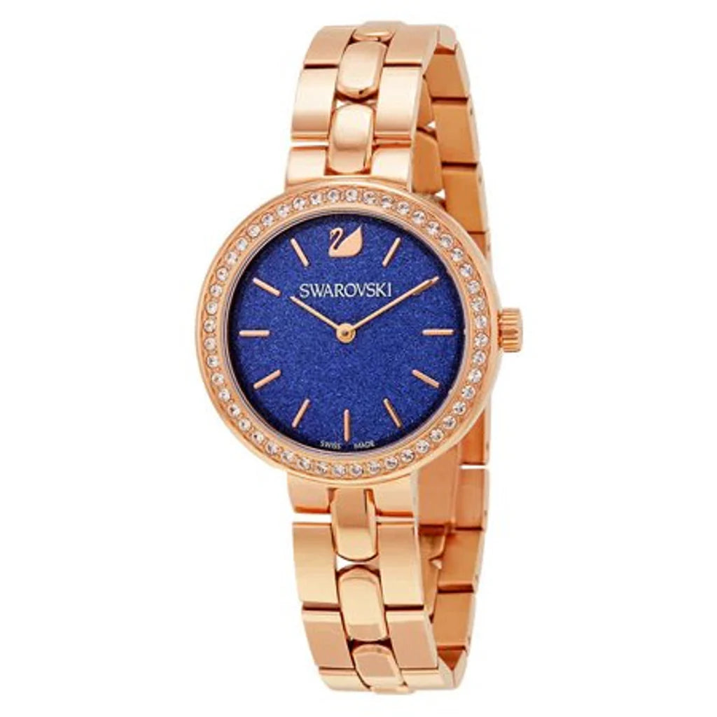 Swarovski Daytime Glittering Blue Dial Rosegold Stainless Steel Strap Women's Watch - 5182277