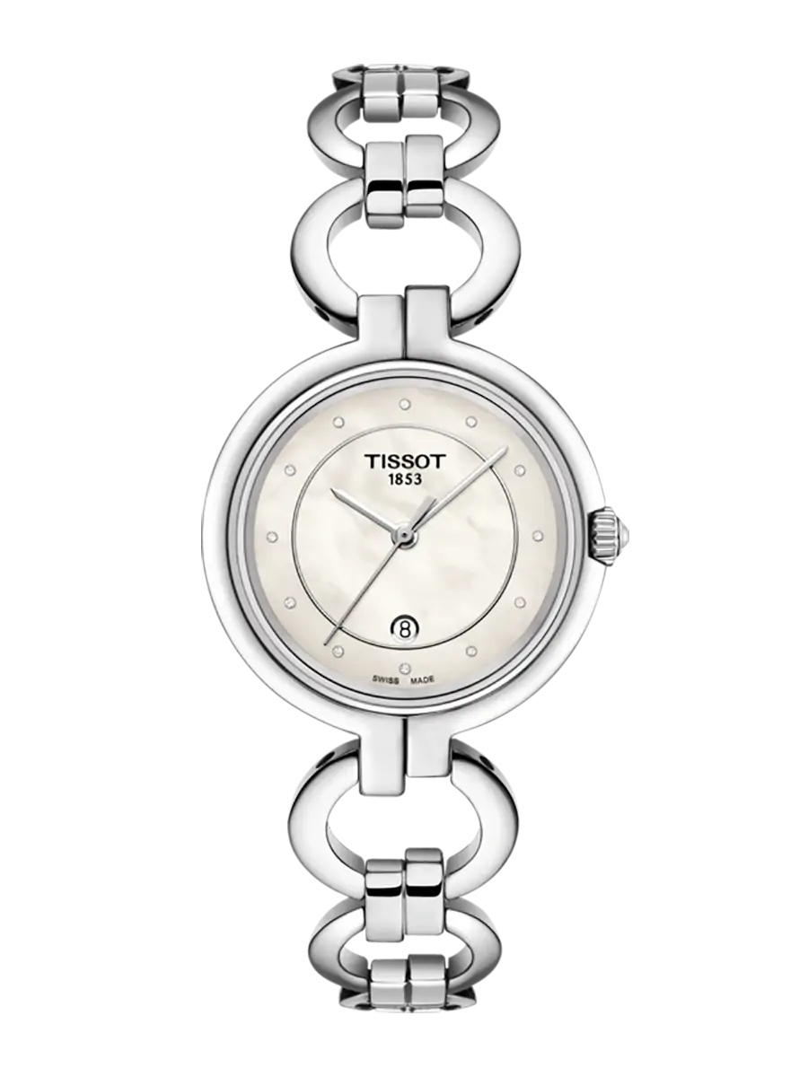 Women's Tissot Flamingo White Mother of Pearl Diamond Dial Watch - T094.210.11.116.00