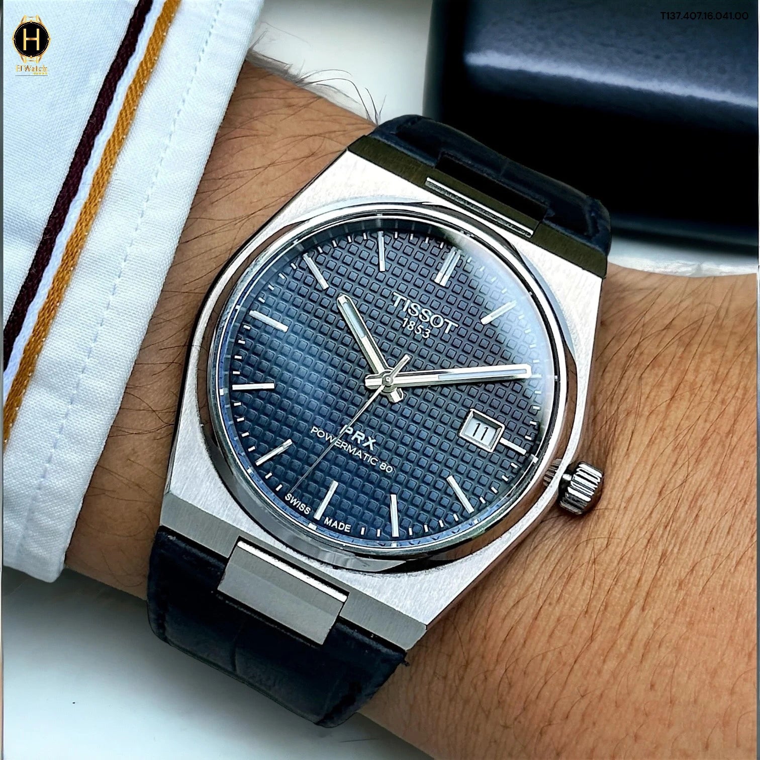 Men's Tissot PRX Powermatic 80 Leather Watch -T137.407.16.041.00