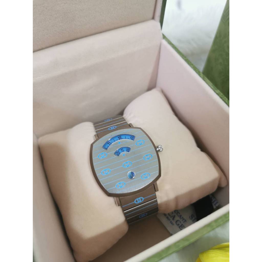 Unisex Gucci Grip Silver Blue Watch - YA157437