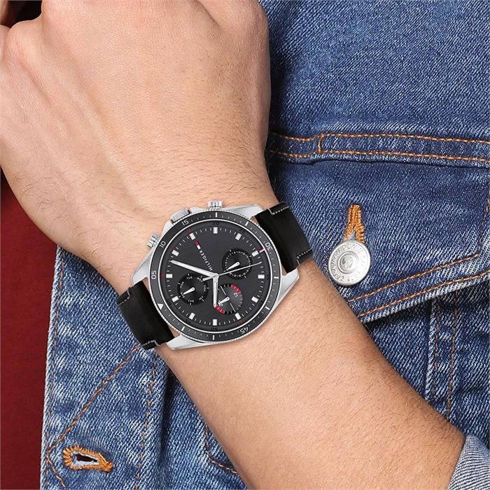 Men's Tommy Hilfiger Paige Dial Leather Watch -TH1791838