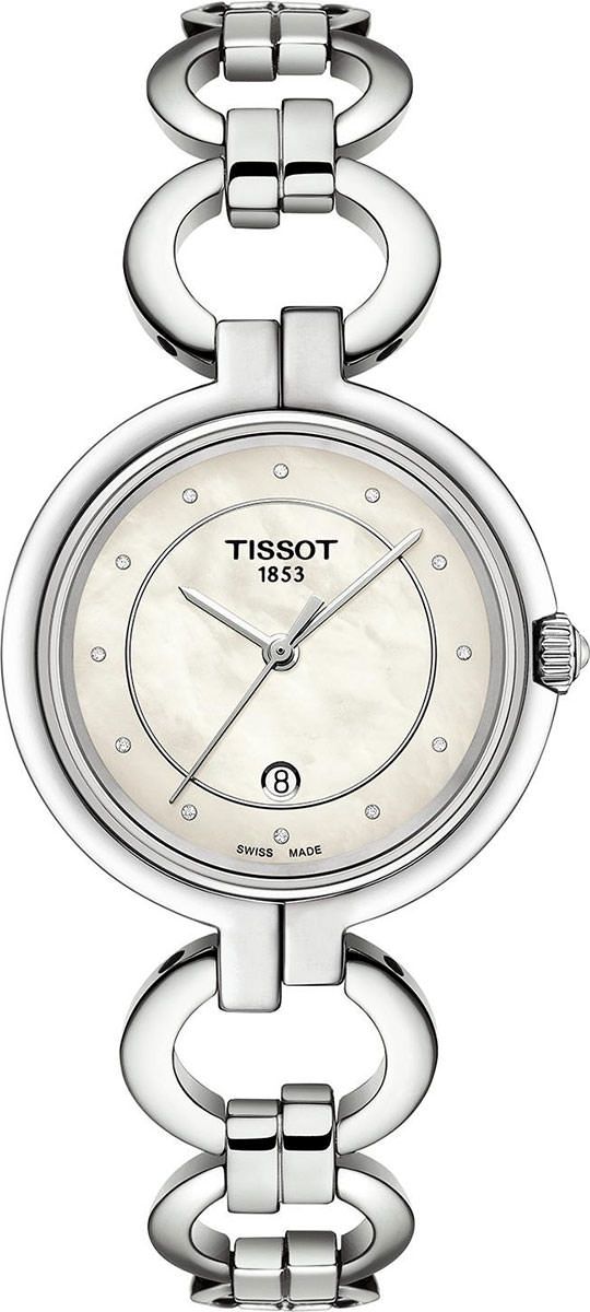 Women's Tissot Flamingo White Mother of Pearl Diamond Dial Watch - T094.210.11.116.00