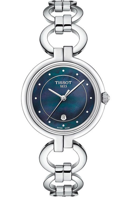 Women's Tissot Flamingo Black Mother of Pearl Diamond Dial Watch - T094.210.11.126.00