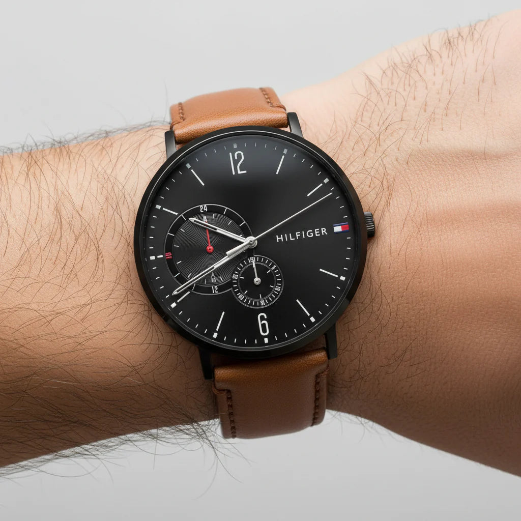 Men's Tommy Hilfiger Brooklyn Brown Leather 40mm watch - 1791510