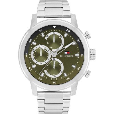 Men's Tommy Hilfiger Rocky Silver and Green Watch-1792180