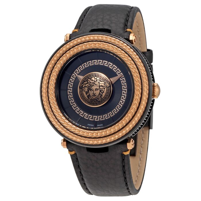 Men's V-Metal Icon Black Leather Watch - VQL020015 – Bluestrap