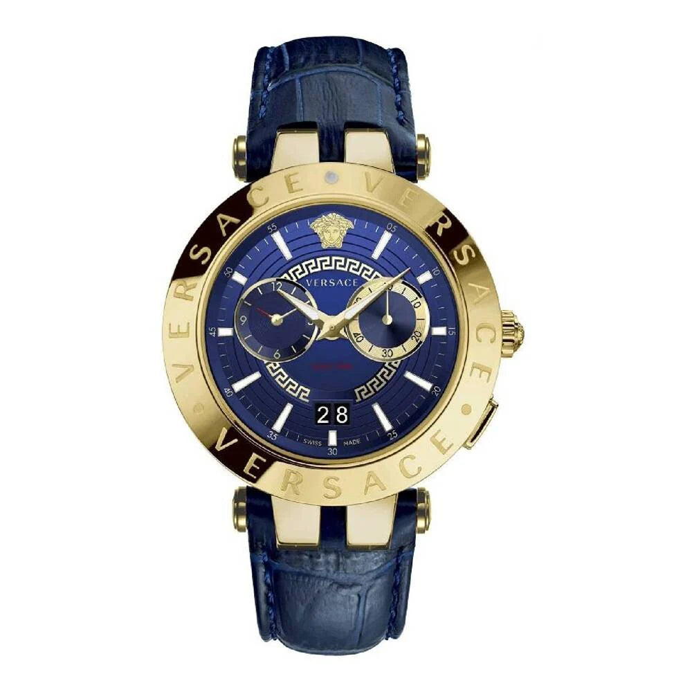 Men's Versace V-Race Blue Dial Watch-VEBV00219