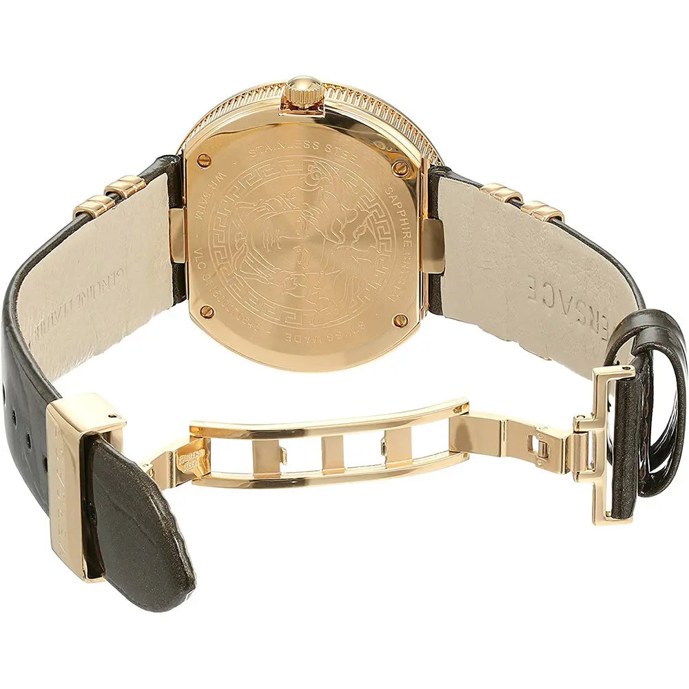 VERSACE V-Metal Brown Leather Strap - VLC130016