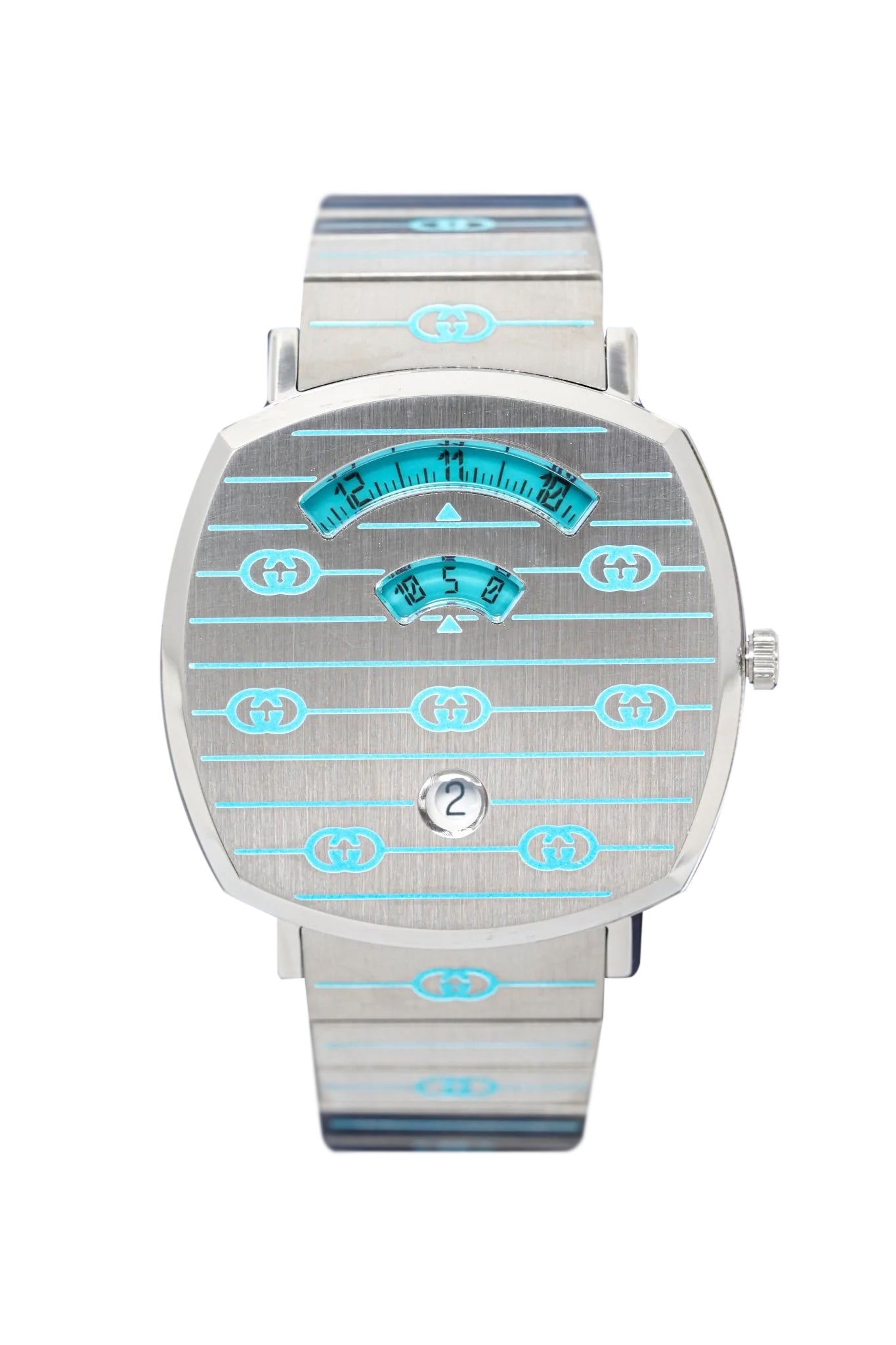 Unisex Gucci Grip Silver Blue Watch - YA157437