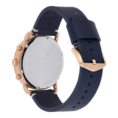 Fossil Men's Blue Leather Strap Watch - FS5404