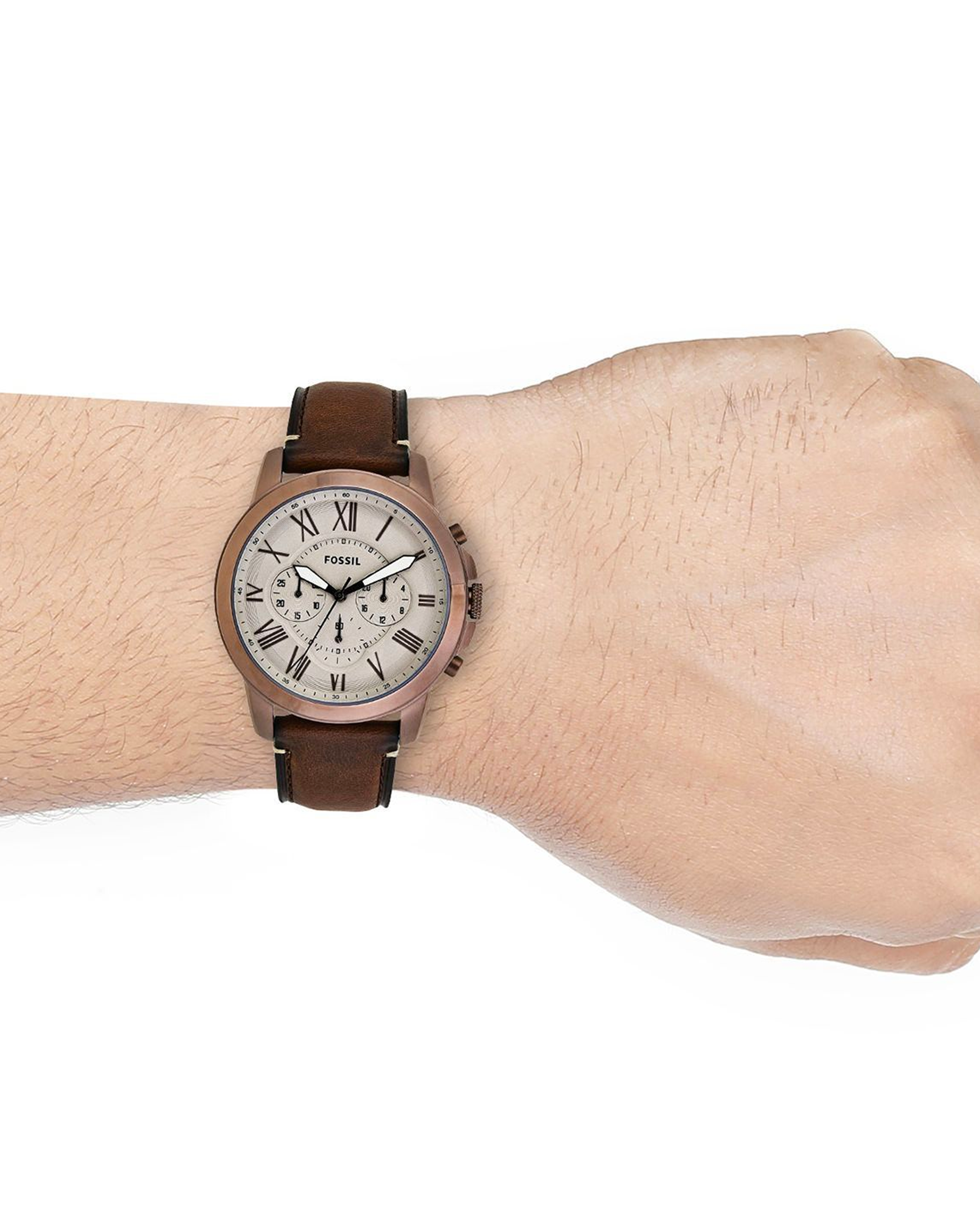 Fossil Brown Leather Strap Men's Watch - FS5344