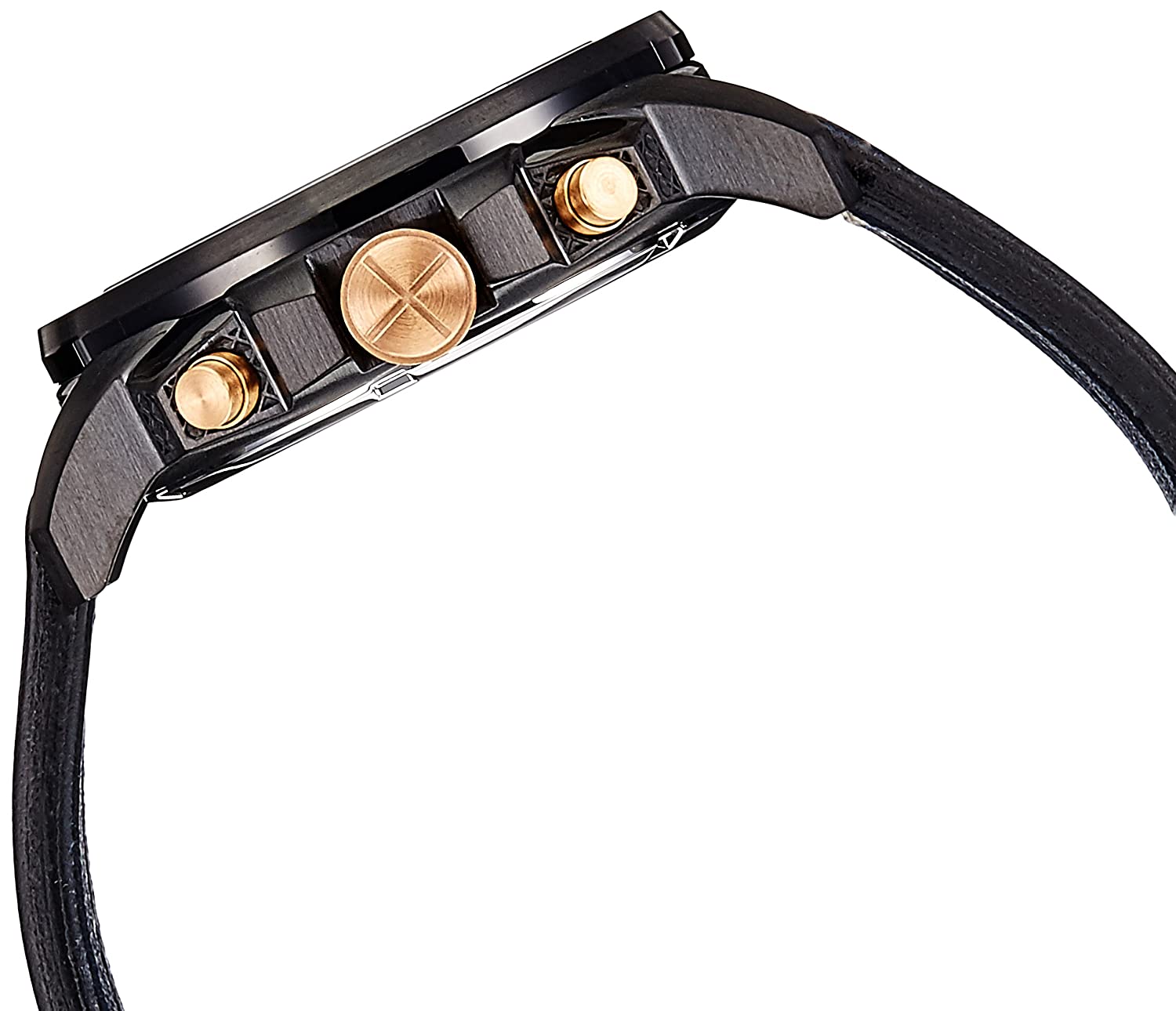 Fossil Men's Black Dial Blue Leather Strap Watch- FS5066