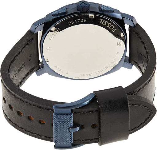 Fossil Men's Blue Leather Strap Watch - FS5361