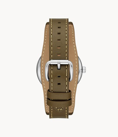 Fossil Olive Green Leather Strap Men's Watch - BQ2734
