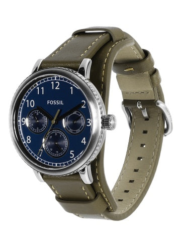 Fossil Olive Green Leather Strap Men's Watch - BQ2734
