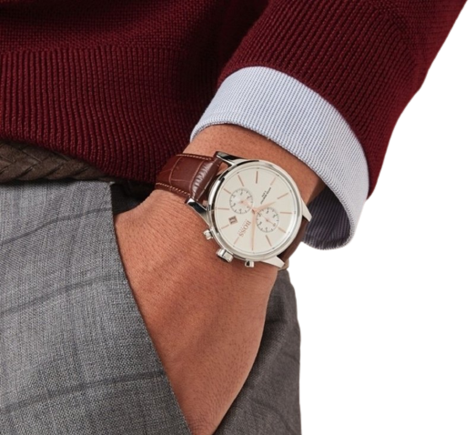 Hugo Boss Men s Brown Leather Strap Watch HB1513280 Bluestrap